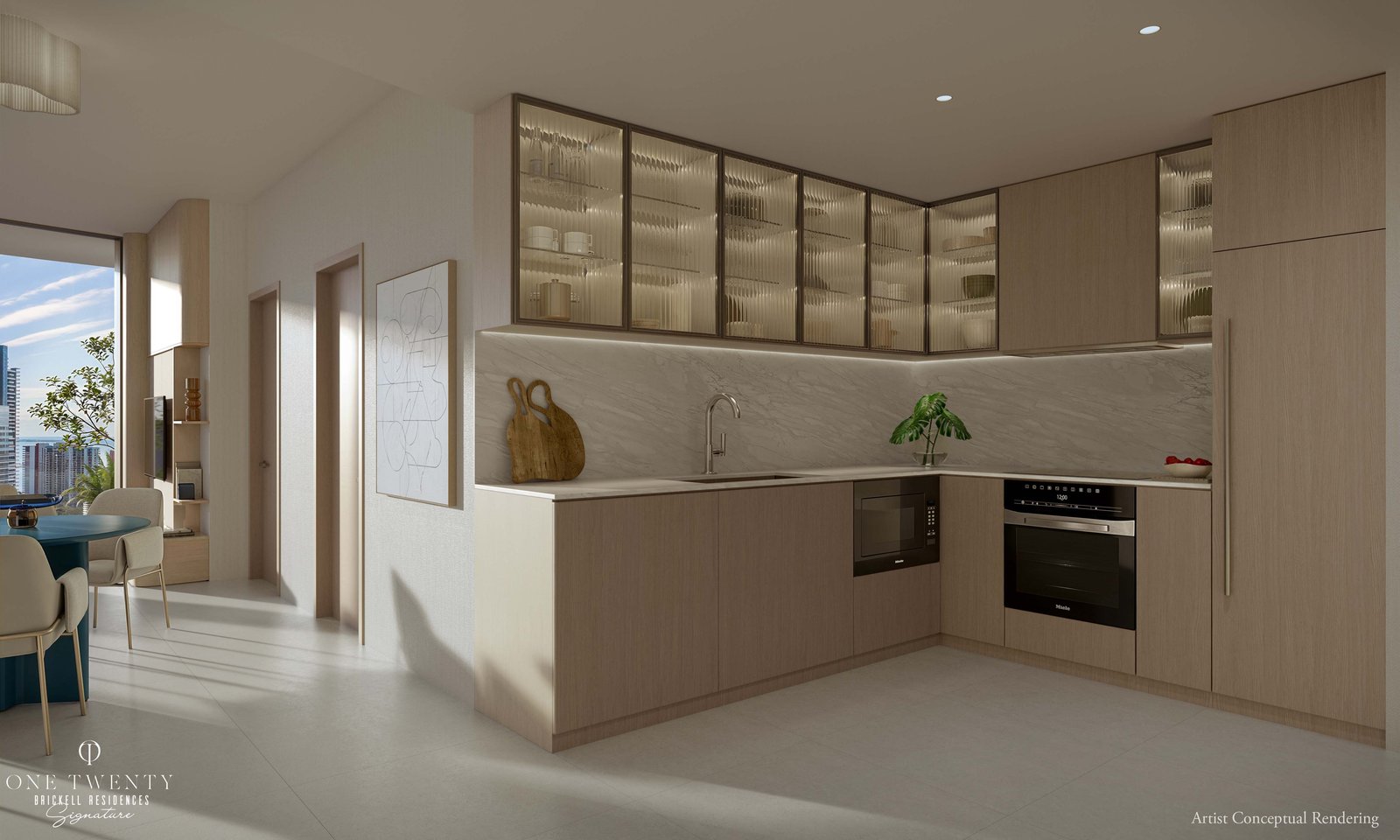 Integrated Italian kitchen with Miele appliances